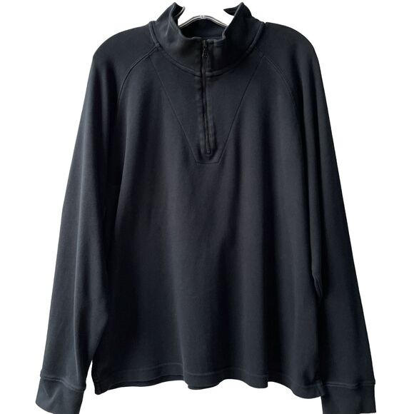 Jos A Bank Large Pullover Leadbetter Golf Mock Neck Navy Quarter Zip Men's Top - Picture 1 of 7